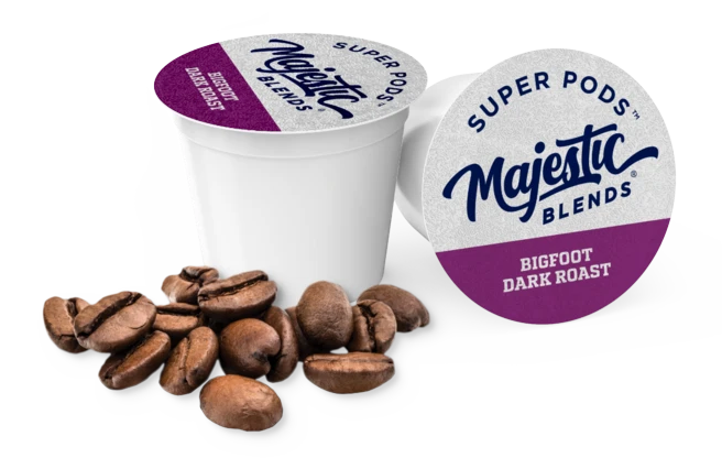 Majestic Blends SUPER PODS. Bigfoot Dark Roast coffee